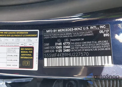 2017 Mercedes-Benz C 300 4Matic from USA, damaged, VIN 55SWF4KB9HU227570